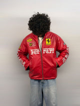 F1 RED FERRARI UNISEX LEATHER JACKET