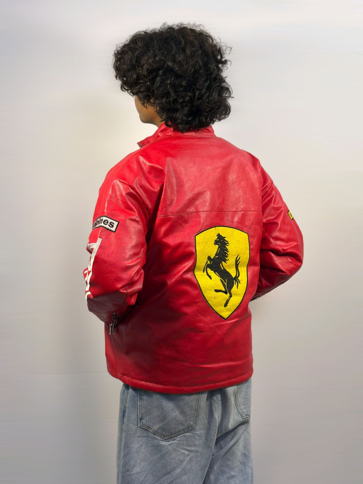 F1 RED FERRARI UNISEX LEATHER JACKET