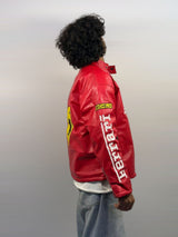 F1 RED FERRARI UNISEX LEATHER JACKET