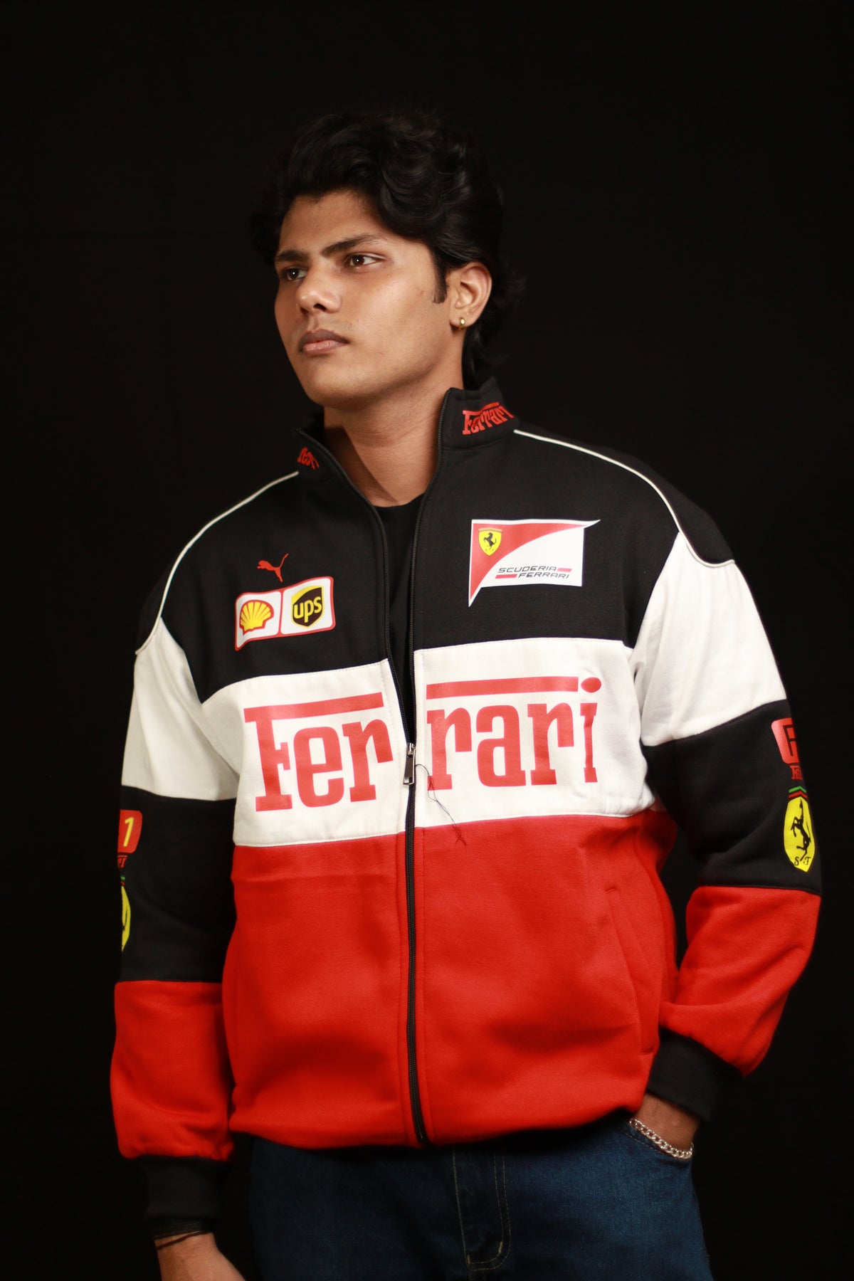 F1 TRIO FERRARI UNISEX RACING JACKET BY STYLESTITCH I DTF