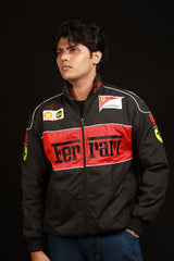 F1 BLACK FERRARI UNISEX EMBROIDED JACKET
