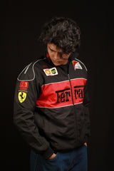 F1 BLACK FERRARI UNISEX EMBROIDED JACKET
