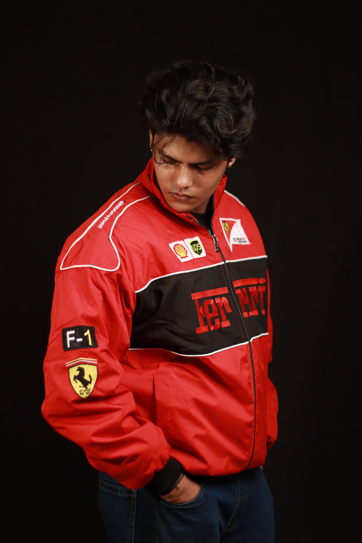F1 RED FERRARI UNISEX EMBROIDED JACKET
