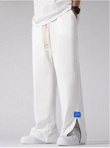 White Trackpants with Zip at Bottom - Classic Aesthetic