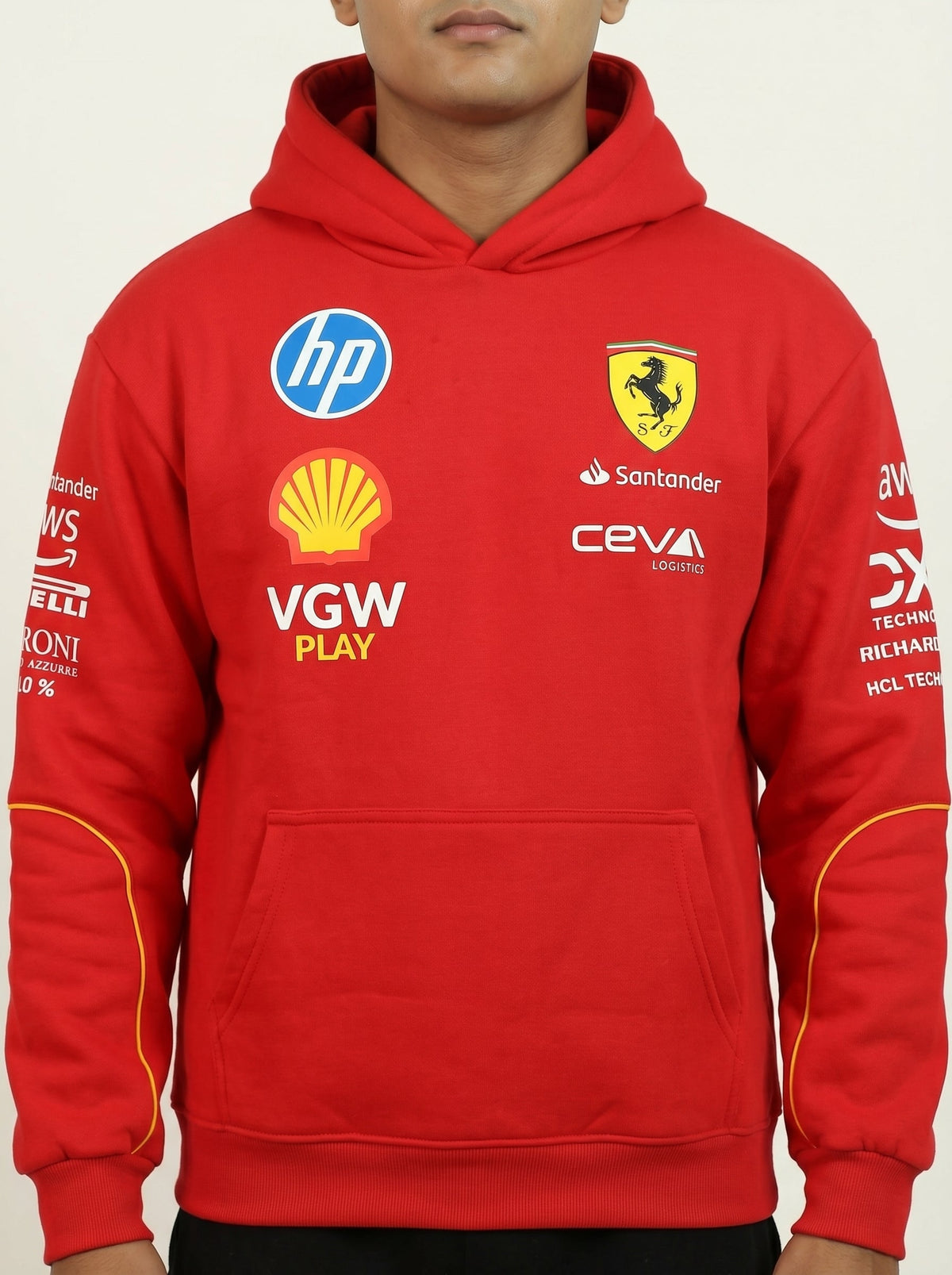 Red  Sweatshirt Hoodie -Premium Motorsport-Inspired Cotton Fleece