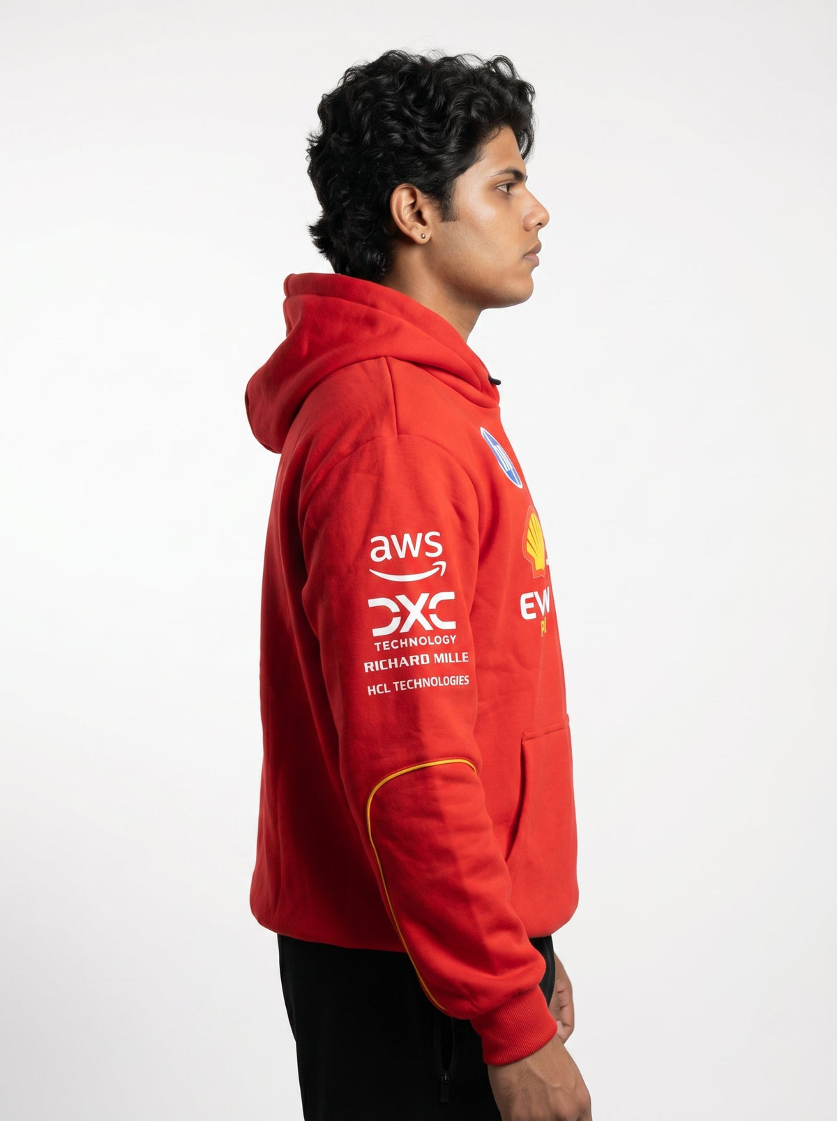 Red  Sweatshirt Hoodie -Premium Motorsport-Inspired Cotton Fleece